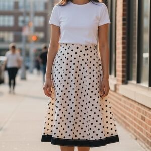 Linen blend Polka Dot Skirt 6830